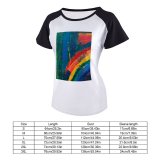 yanfind Women's Sleeve Raglan T Shirt Short Abstract Expressionism Acrylic Art Artistic Canvas Colorful Colourful Contemporary Creative Creativity