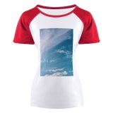 yanfind Women's Sleeve Raglan T Shirt Short Atmosphere Sky Cloud Formation Cloudiness Clouds Form Cloudscape Cloudy Cumulus