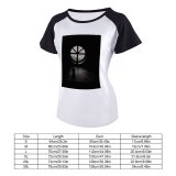 yanfind Women's Sleeve Raglan T Shirt Short Ball Shaped Cup Dark Empty Glass Grayscale Light Room Round Rustic Silhouette