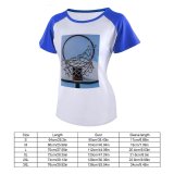 yanfind Women's Sleeve Raglan T Shirt Short Basket Basketball Hoop Skies Sky Court Daylight Exercise Net Outdoors Recreation Round