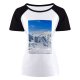 yanfind Women's Sleeve Raglan T Shirt Short Adventure Alpine Altitude Sky Climb Clouds Frost Frozen High Hill
