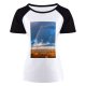yanfind Women's Sleeve Raglan T Shirt Short Atmosphere Cloudiness Clouds Cloudscape Cloudy Fall Foliage Idyllic Landscape Outdoors Rainbow Scenery_