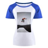 yanfind Women's Sleeve Raglan T Shirt Short Action Adventure Balance Fun Leisure Motion Outdoors Recreation Resort Ski