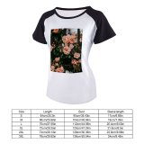 yanfind Women's Sleeve Raglan T Shirt Short Flower Flowers Leaf Outdoors Petal Rose Roses