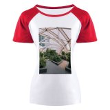 yanfind Women's Sleeve Raglan T Shirt Short Architecture Building Contemporary Exterior Flora Flower Garden Glass Items Greenhouse Home Luxury