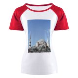 yanfind Women's Sleeve Raglan T Shirt Short Ancient Architecture Sky Building City Daylight Dome Exterior Landmark Minaret Ottoman