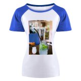 yanfind Women's Sleeve Raglan T Shirt Short Beverage Cocktail Container Jar Refreshment Tropical