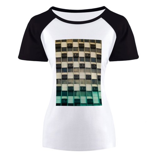 yanfind Women's Sleeve Raglan T Shirt Short Architectural Design Architecture Building Contemporary Daylight Daytime Exterior Futuristic Glass Items Panels_