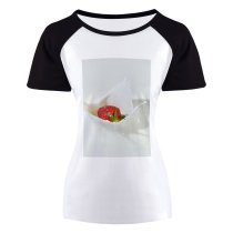 yanfind Women's Sleeve Raglan T Shirt Short Berry Closeup Cream Creamy Dairy Delicious Drop Facebook Falling Freshness
