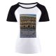 yanfind Women's Sleeve Raglan T Shirt Short Ancient Architecture Aspendos Building Historical Outdoors Roman Theatre Stone Structure Wall