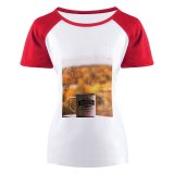 yanfind Women's Sleeve Raglan T Shirt Short Beverage Breakfast Caffeine Coffee Cup Hot Moisture Mug Raining Reflection Table