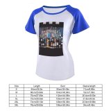 yanfind Women's Sleeve Raglan T Shirt Short Alcohol Alcoholic Beverage Array Assorted Bar Beer Bottles Champagne Cocktail Container Display