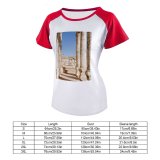 yanfind Women's Sleeve Raglan T Shirt Short Ancient Archaeology Capernaum Classic Columns Daylight Famous Historic Holy Land Israel