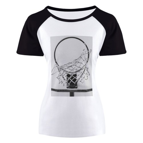 yanfind Women's Sleeve Raglan T Shirt Short Basketball Basket Hoop Ring Net