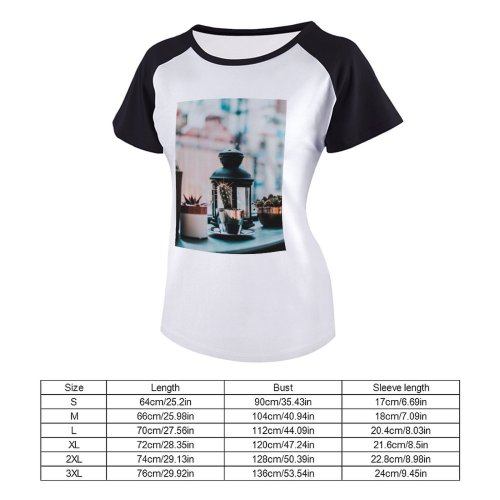 yanfind Women's Sleeve Raglan T Shirt Short Botanic Cactus Plant Decorations Display Window Lamp Plants Pots Succulent Table