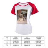 yanfind Women's Sleeve Raglan T Shirt Short Adorable Dog Eyes Fur Little Outdoors Pet