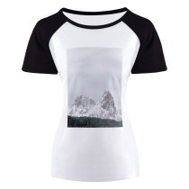 yanfind Women's Sleeve Raglan T Shirt Short Adventure Daylight Desktop Fog Forest Frost Frozen High Landscape