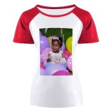 yanfind Women's Sleeve Raglan T Shirt Short Balloons Birthday Child Cute Decoration Fun Girl Happiness Joy Kid Party