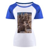 yanfind Women's Sleeve Raglan T Shirt Short Ancient Daylight Desert Dry Erosion Geological Formation Geology Landscape Outdoors Rock