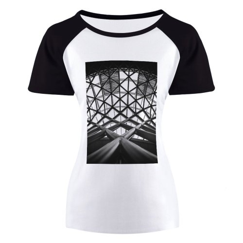 yanfind Women's Sleeve Raglan T Shirt Short Architecture Building Design Future Perspective Structure