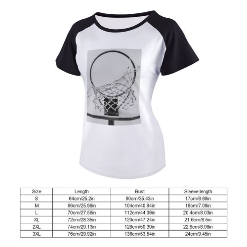 yanfind Women's Sleeve Raglan T Shirt Short Basketball Basket Hoop Ring Net