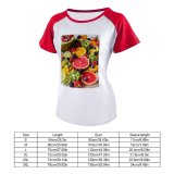 yanfind Women's Sleeve Raglan T Shirt Short Berries Citrus Fruits Colorful Creative Delicious Fruit Basket Grapefruit Healthy Juicy