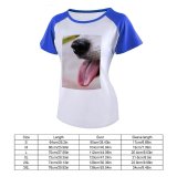 yanfind Women's Sleeve Raglan T Shirt Short Cute Dog Fur Little Outdoors Pet Portrait Puppy Young
