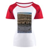 yanfind Women's Sleeve Raglan T Shirt Short Ancient Architecture Aspendos Building Historical Outdoors Roman Theatre Stone Structure Wall