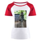 yanfind Women's Sleeve Raglan T Shirt Short Eyes Fur Monkey Outdoors Wild Wildlife