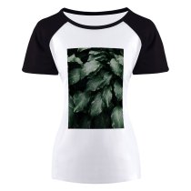 yanfind Women's Sleeve Raglan T Shirt Short Freshness Garden Growth Leaves Outdoor Outdoors Plant Texture