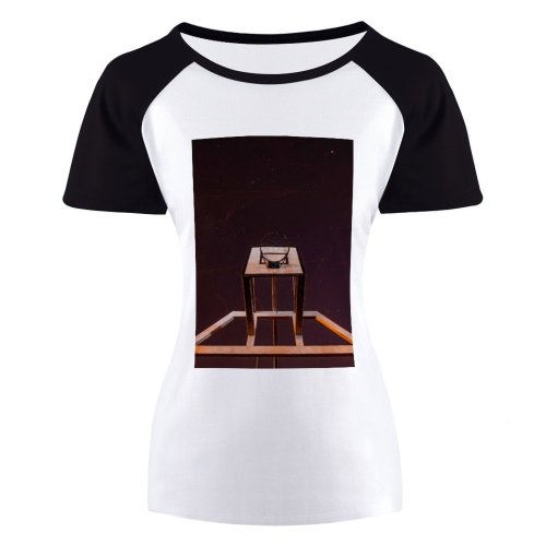 yanfind Women's Sleeve Raglan T Shirt Short Basketball Basket Court Dark Evening Shot Night Outdoors Sky Space Starry