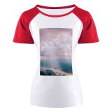 yanfind Women's Sleeve Raglan T Shirt Short Atmosphere Sky Cloudiness Clouds Form Cloudscape Cloudy Cumulus Daylight Daytime Downy_