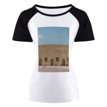 yanfind Women's Sleeve Raglan T Shirt Short Ancient Arch Arched Door Architecture Building Daylight Desert Doors Fortification Historic Landmark