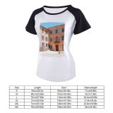 yanfind Women's Sleeve Raglan T Shirt Short Architecture Building City Community Daylight Exterior Facade France Marketplace Old Town Outdoors