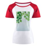 yanfind Women's Sleeve Raglan T Shirt Short Branches Cloudy Facebook From Below Garden Growth Leaf Leaves Sky Tree