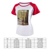 yanfind Women's Sleeve Raglan T Shirt Short Fence Monkey Primate Wildlife