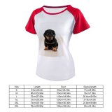 yanfind Women's Sleeve Raglan T Shirt Short Adorable Portrait Canidae Cute Dog Face Human's Friend Kawaii Little