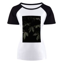 yanfind Women's Sleeve Raglan T Shirt Short Aesthetic After Dark Dewdrops Droplets Drops Foliage Gloomy Laptop Picture