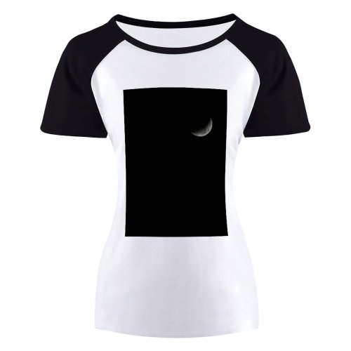 yanfind Women's Sleeve Raglan T Shirt Short Astrology Astronomy Celestial Dark Luna Lunar Night Sky Portrait