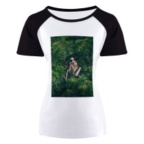 yanfind Women's Sleeve Raglan T Shirt Short Beautiful Branch Fur Jungle Monkey Outdoors Rainforest Tree Tropical Wild Wildlife