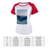 yanfind Women's Sleeve Raglan T Shirt Short Alpine Cool Desktop Dawn Dusk Freeze Freezing Frost Frosty Frozen Header