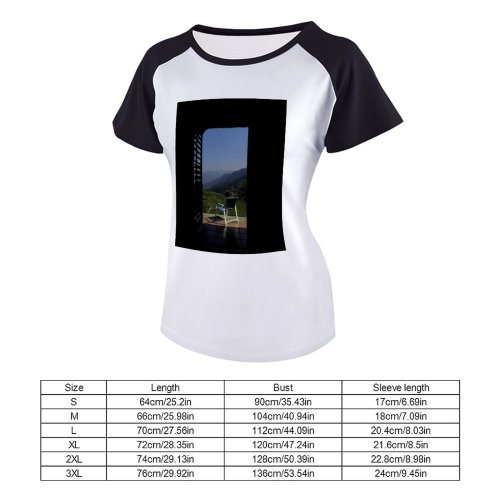 yanfind Women's Sleeve Raglan T Shirt Short Balcony Chair Door