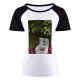 yanfind Women's Sleeve Raglan T Shirt Short Basket Beautiful Cutlery Daylight Decoration Flora Flowers Garden Grass Landscape Leaves Mat