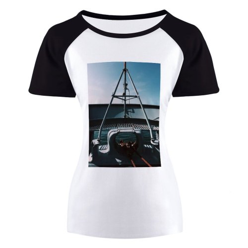 yanfind Women's Sleeve Raglan T Shirt Short Boat Daylight Iron Metal Sea Ship Structure Transportation Watercraft