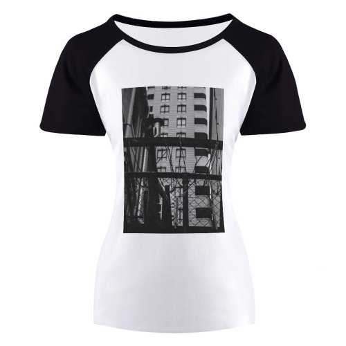yanfind Women's Sleeve Raglan T Shirt Short Architectural Design Architecture Buildings Daylight Daytime Exterior Glass Items Panels High