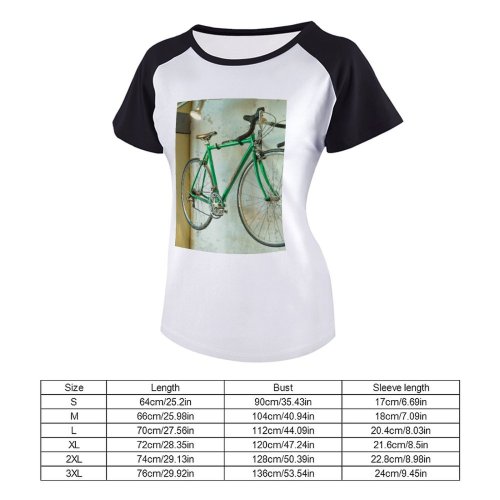 yanfind Women's Sleeve Raglan T Shirt Short Bicycle Bike Hanging Pavement Racing Road Spotlight Street Tire Transportation System