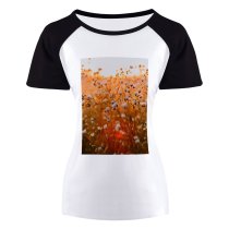 yanfind Women's Sleeve Raglan T Shirt Short Beautiful Bloom Blooming Bokeh Botanical Countryside Daylight Daytime Delicate