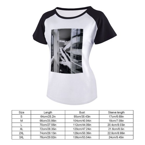 yanfind Women's Sleeve Raglan T Shirt Short Architectural Design Architecture Building City Contemporary Glass Going Interior Office