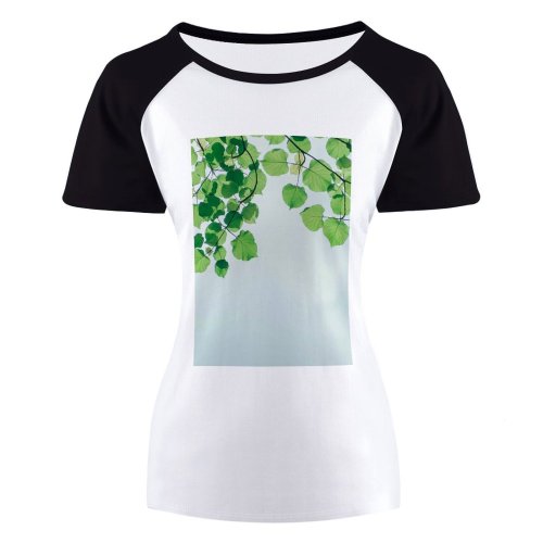 yanfind Women's Sleeve Raglan T Shirt Short Branches Cloudy Facebook From Below Garden Growth Leaf Leaves Sky Tree