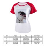 yanfind Women's Sleeve Raglan T Shirt Short Adorable Canidae Cute Dog Eyewear Funny Fur Pet Puppy